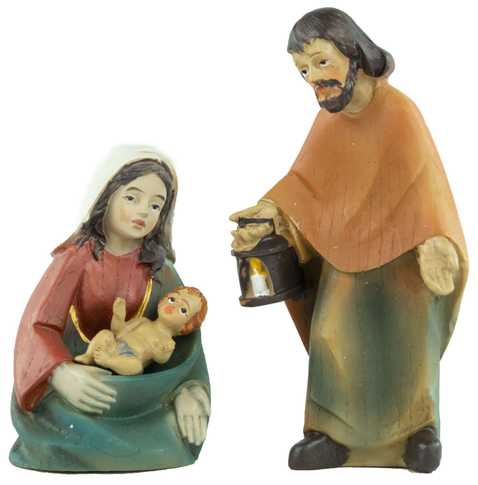 Festliche Weihnachtskrippe Aicha inkl. 15 tlg. Figurensatz ETA 2 - Maße Krippe ca. 69 x 29 x 34 cm